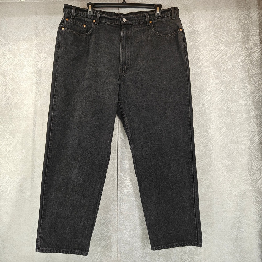 Vintage Levis 550 Jeans Mens 44x30 Black Relaxed Fit 90s Made In USA Denim Pants
